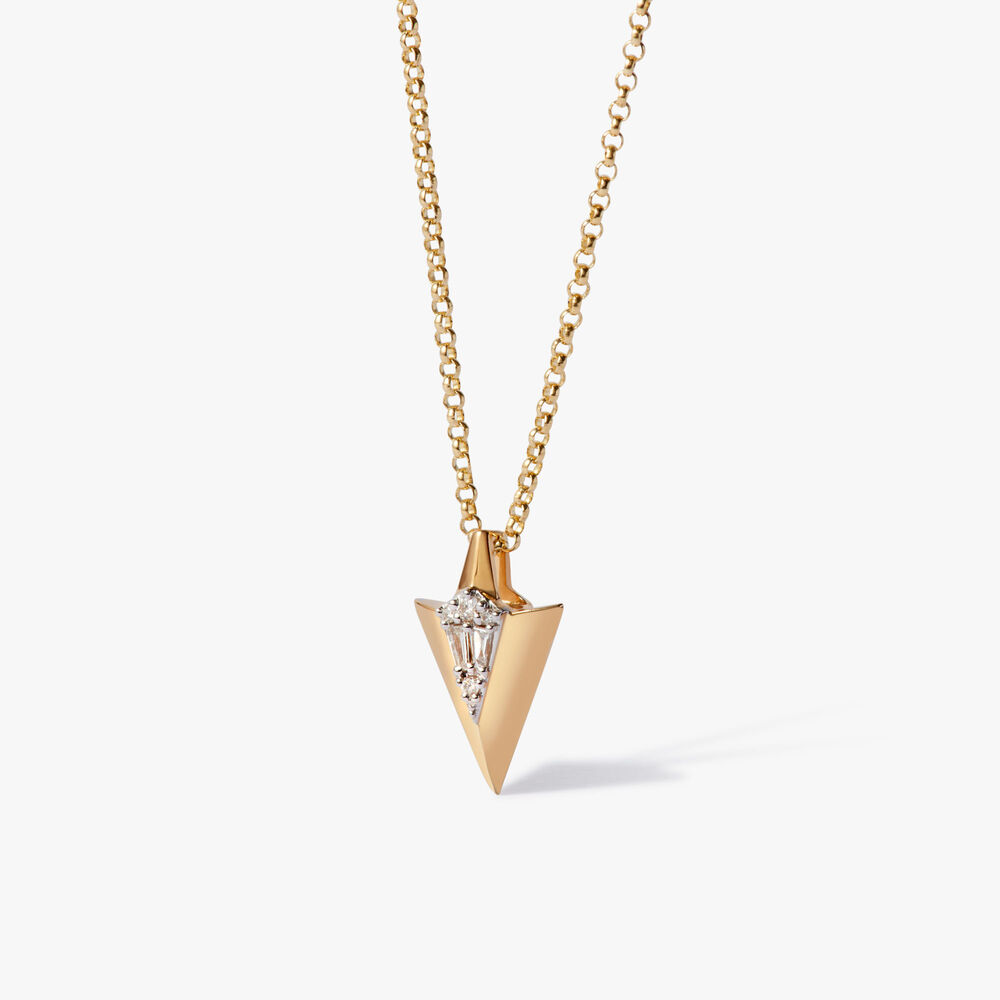 Flight 18ct Yellow Gold Diamond Arrow Necklace | Annoushka jewelley